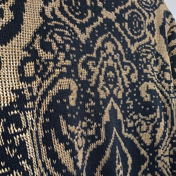 Vintage Pronto Moda Black Gold Turtle Neck Sweater Size S - Picture 7 of 8